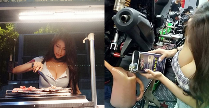 【WPT扑克】「巨乳正妹業務」假日兼差夜市烤肉！內行點玫瑰鹽口味可以看到抖奶秀！