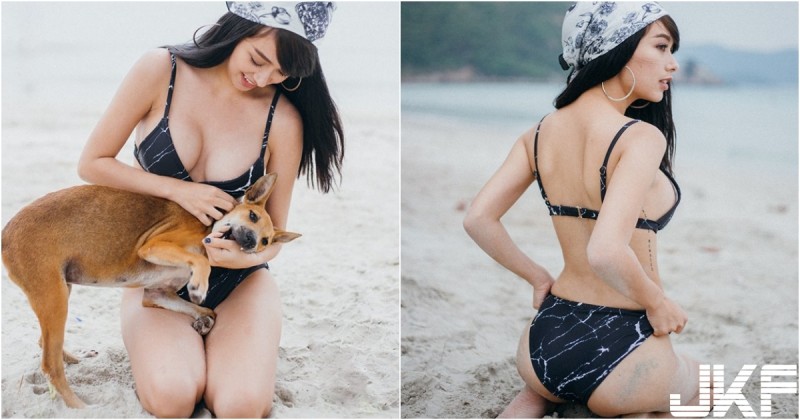 【WPT扑克】沙灘驚見「爆奶妹玩狗」！比基尼下「渾圓雙球」太豐滿！背影蜜桃臀也沒在客氣啊！