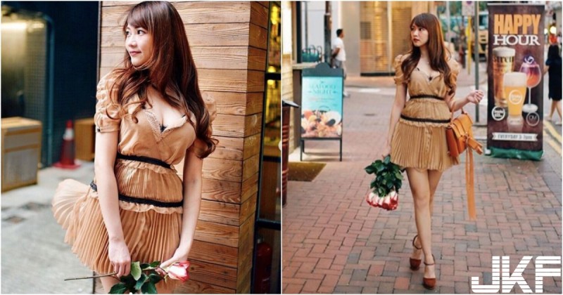 【WPT扑克】風一吹掀起來啦～「甜美奶妹」低胸小短裙逛街，不只長輩驚人還有修長美腿～