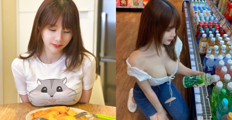 【WPT扑克】甜美女孩「VALENT 鄔鋔嗪」超商爆乳採購　白嫩雙奶靠著冰箱保鮮