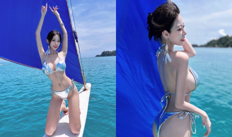 【WPT扑克】性感小野馬「玟妡WenHsin」長灘島玩風帆船大曬魔鬼曲線！