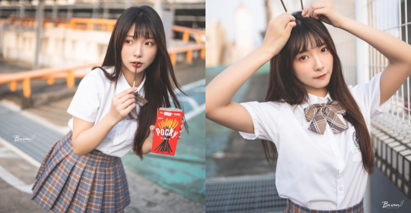 【WPT扑克】療癒！「清新學生妹」淘氣玩Pocky，陽光笑顏下的「性感曲線」超會藏！