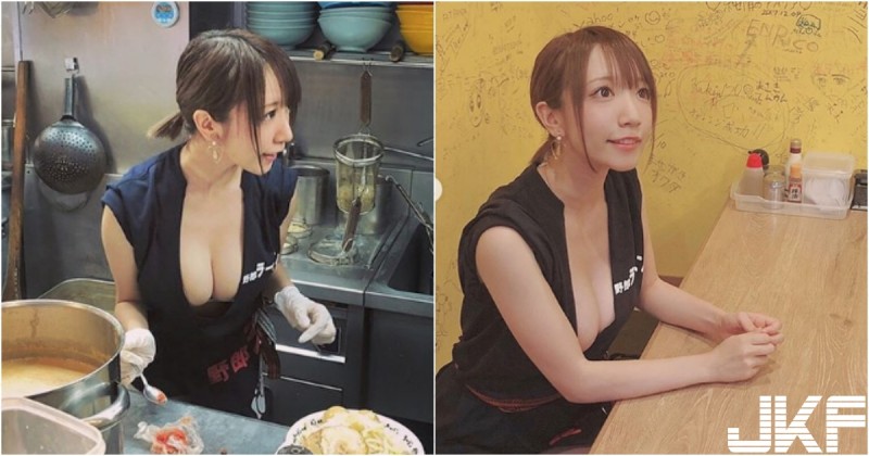 【WPT扑克】拉麵店捕獲「爆乳正妹店員」！抖胸甩麵技術一流，生意一定很好吧！