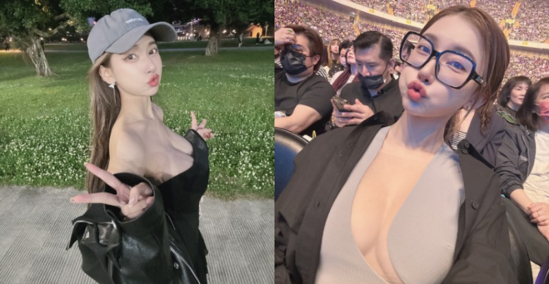 【WPT扑克】公園裡怎麼有兩座山？！巨乳正妹低胸散步　胸前兩顆快掉出來