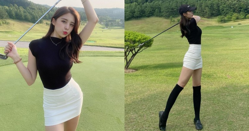 【WPT扑克】高爾夫球場驚見「Ｓ曲線短裙妹」！貼身窄裙＋膝上長襪露出「前凸後翹」好身材！