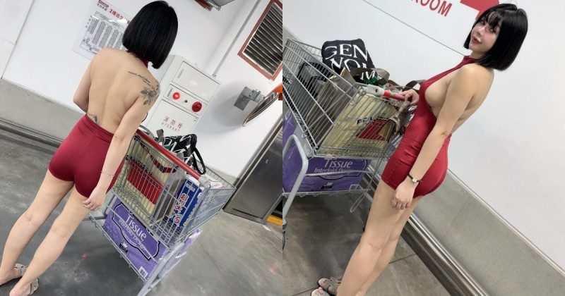 【WPT扑克】台中好市多驚見「半裸短髮正妹」！美背側乳大溢出，轉到正面居然沒穿bra！