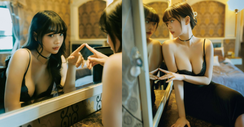 【WPT扑克】嫵媚小姊姊「苡昕」鏡前擺弄，反射「鮮嫩美乳」雙重性感！