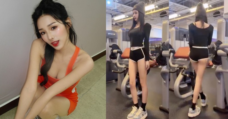 【WPT扑克】健身房遇到「長腿熱褲正妹」，白嫩蜜桃臀好吸睛！原來是啦啦隊女孩～