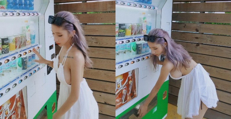 【WPT扑克】想消暑反而慾火焚身！巨乳小隻馬「蕭晴」彎腰拿飲料露出渾圓側乳