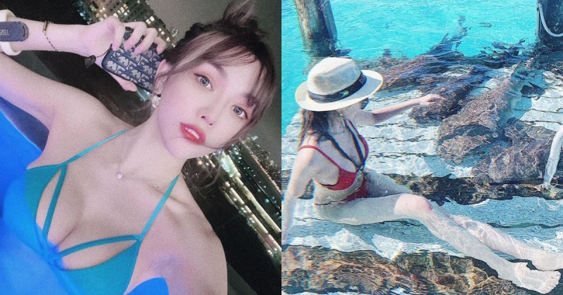 【WPT扑克】美女餵鯊魚？美乳正妹「KAKA」海島度假，「窈窕雪肌」太美味好怕她真的被吃掉！