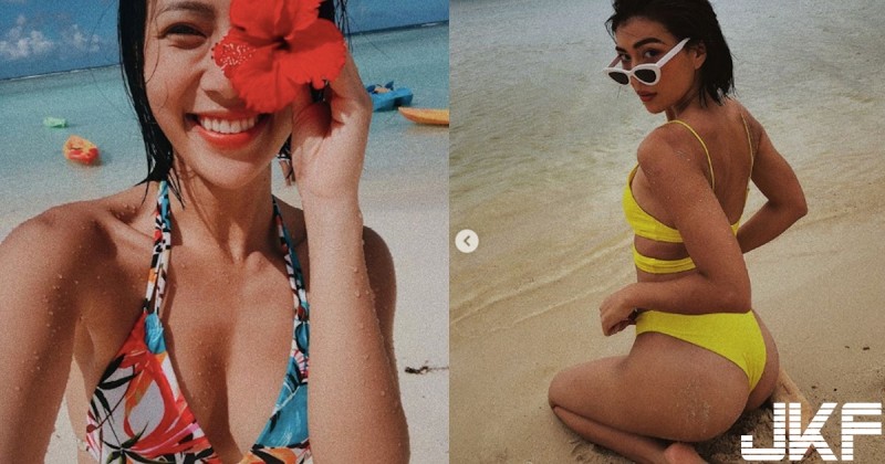 【WPT扑克】辣台妹！辣台妹！超生火「黑辣蜜桃臀」海邊吸睛，路人「直不起腰」視線通通母湯！