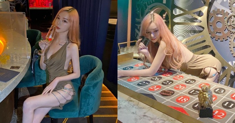 【WPT扑克】台北也有火辣荷官！「Olivia林沂」性感低胸洋裝綁帶露大腿，彎腰趴牌桌翹臀好迷人！