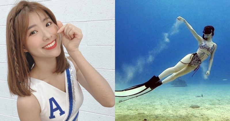 【WPT扑克】富邦悍將「正妹啦啦隊員」橘ㄦ，超甜美笑容活力四射，沒想到還是水中美人魚！