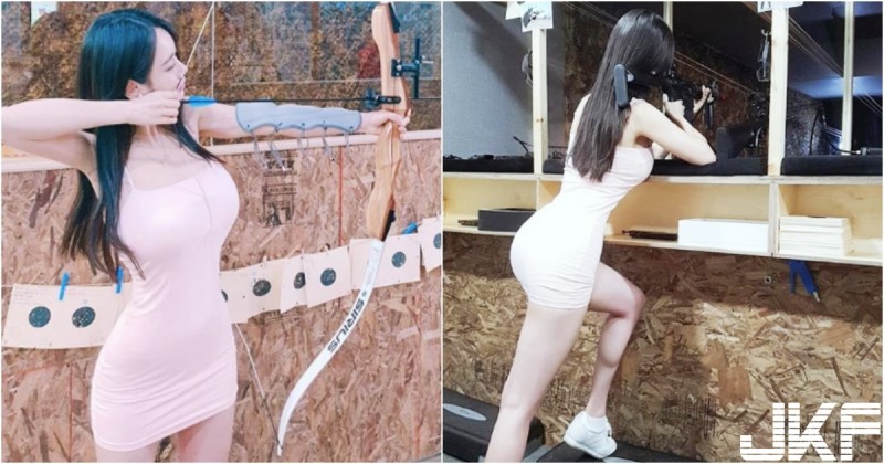 【WPT扑克】神射手4ni？長髮正妹射擊場「爆乳打槍」！超緊身短裙讓人想「正中紅心」！