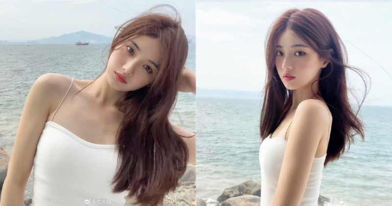 【WPT扑克】海邊賞景的「性感長髮正妹」，「小背心低胸辣照」太惹火了！
