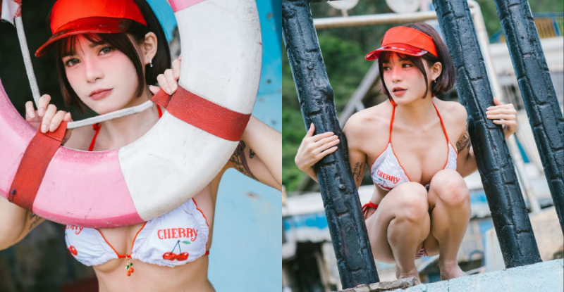 【WPT扑克】小隻馬「容容」櫻桃比基尼遊海邊，「前凸後翹」曲線超誘人！