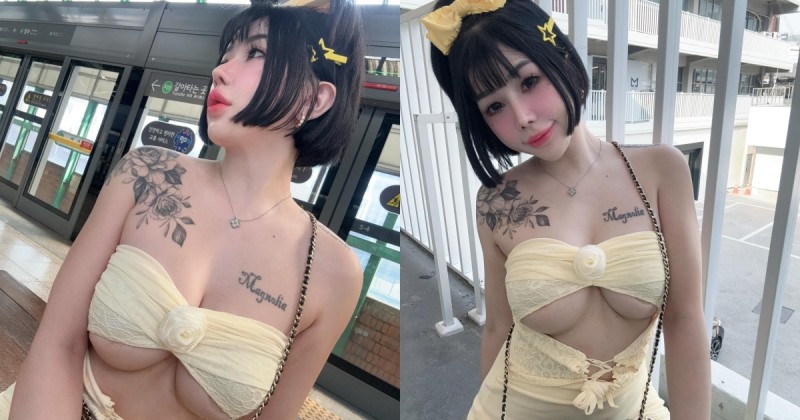 【WPT扑克】穿這樣去搭韓國捷運！巨乳妹「張嘻嘻」超猛洋裝露南半球