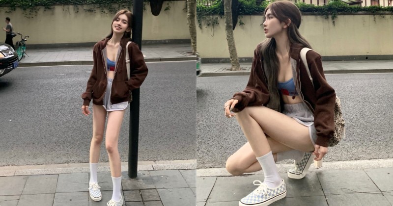 【WPT扑克】街頭超辣「長腿真理褲正妹」，「白嫩美腿和深溝」好誘惑呀！