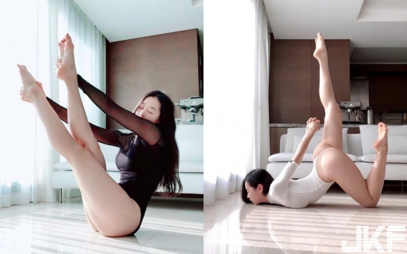 【WPT扑克】大奶瑜珈騷妹「提肛貼乳韻律服」示範拉筋　高難度「翹屁扭曲身體」讓人看得都硬了