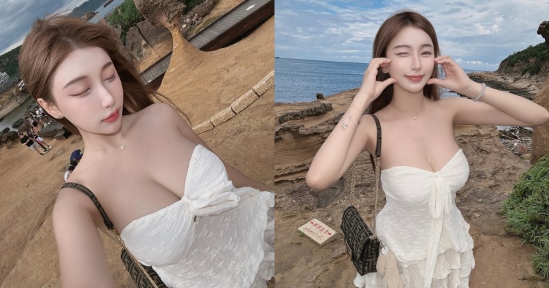 【WPT扑克】野柳公園驚見「爆乳正妹」！娜娜米低胸洋裝太搶眼，女王頭都沒有她車頭好看！