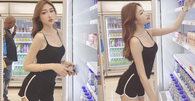 【WPT扑克】便利商店驚見尤物！大馬網紅「粉朵拉Fedora」冰箱前大展凹凸曲線，飽滿雙峰也跟著現！