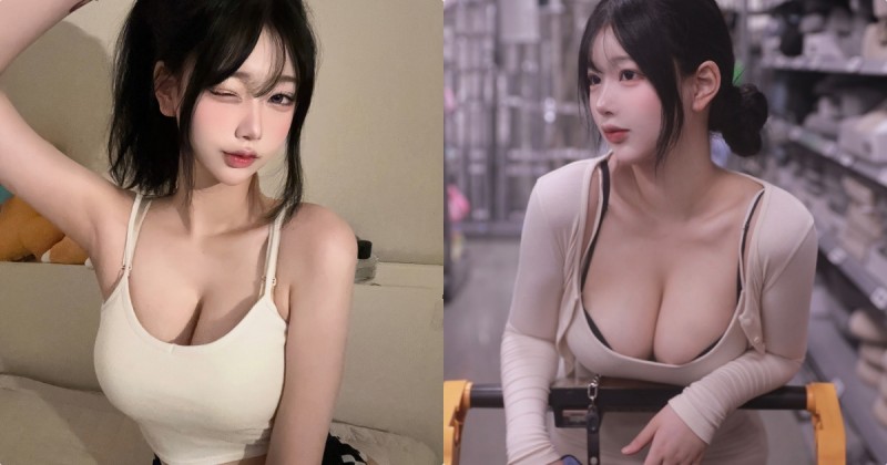 【WPT扑克】逛賣場遇到「超大車頭燈正妹」，「2顆渾圓乳球」佔滿畫面了！