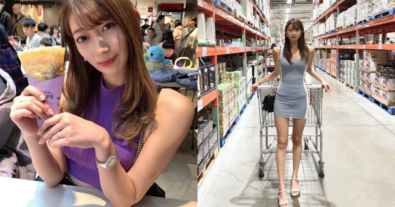 【WPT扑克】好市多遇見「九頭身長腿正妹」，173逆天緊身曲線讓客人暴動！