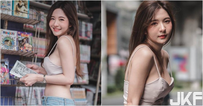 【WPT扑克】街頭跟拍「白嫩大奶妹」！逛書店露出「雪白半球」好誘人，小蠻腰線條也好美啊！