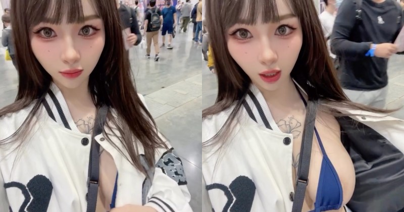 【WPT扑克】正妹路人在TRE偷掀外套露「比基尼雪乳」！超迷你布料疑似露出淺色暈暈！
