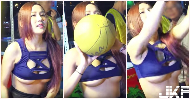 【WPT扑克】狂！三重星光夜市「震奶投籃妹」美乳都快彈出來！超兇悍「投籃畫面」沒有極限…