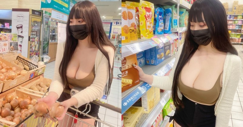 【WPT扑克】F奶巨乳運動員「低胸逛超市」！濃濃乳香藏不住，熱褲下「白嫩美腿」若隱若現！