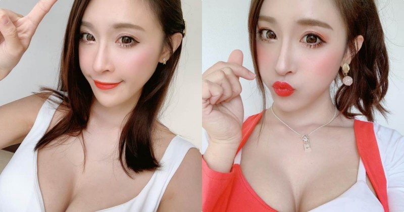 【WPT扑克】可愛萌妹「小漾」胸前有深溝，嘟嘴自拍「美乳超誘惑」！