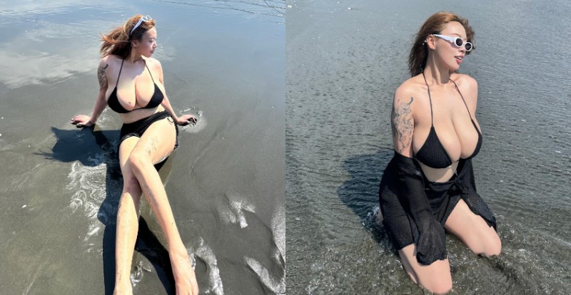 【WPT扑克】海灘上的霸主！超巨奶妹《Katherine劉萱》台南海邊曬豪乳身材