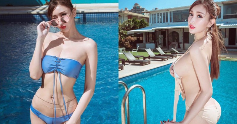 【WPT扑克】美人魚上岸啦！「哈霓萱」175cm高挑好身材，比基尼半解「渾圓美胸」罩不住！