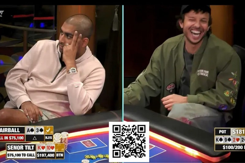 【WPT扑克】是四条还是诈唬？Airball河牌全下后亮出A，这手牌让对手陷入长考