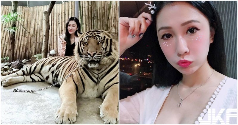 【WPT扑克】正妹「文飛飛」合照倚靠大老虎，大膽舉動讓粉絲都好佩服喔！