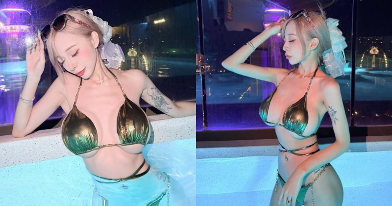 【WPT扑克】無邊際泳池秀超狂H奶！巨乳甜心「嵐芯語」火辣曲線太震撼