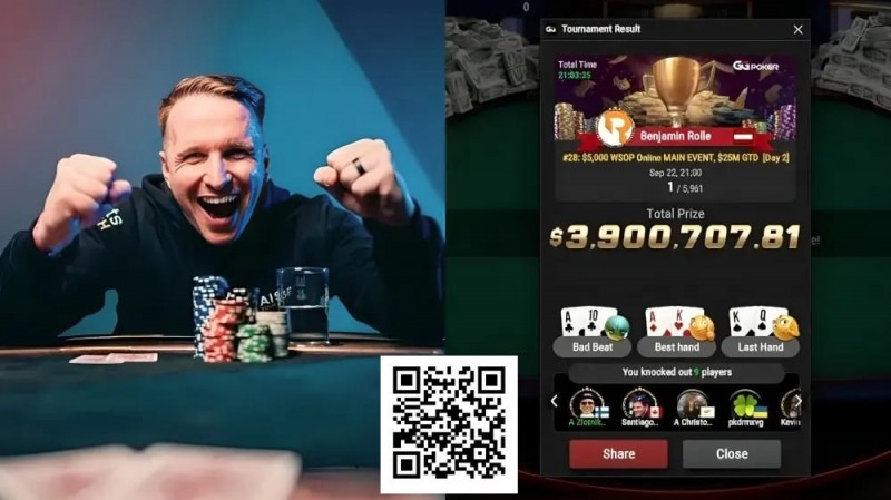 【WPT扑克】WSOP线上主赛冠军复盘，解析FT前的口袋4关键手牌！