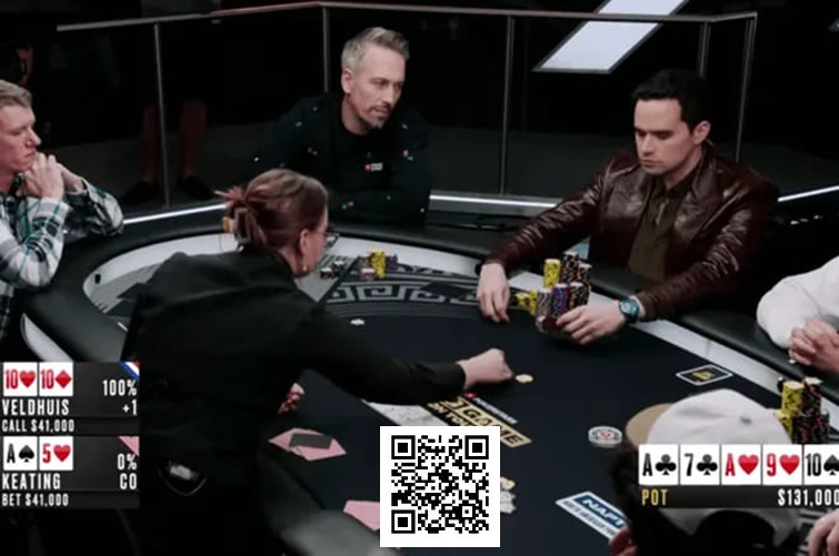 【WPT扑克】葫芦成牌却仅跟注，Veldhuis诡异决策引全场调侃！与Keating扑克对决再掀波澜
