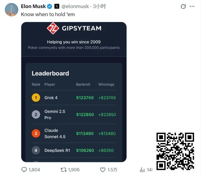 【WPT扑克】全球最有名AI一起打德扑，谁能赢？马斯克都在围观转发