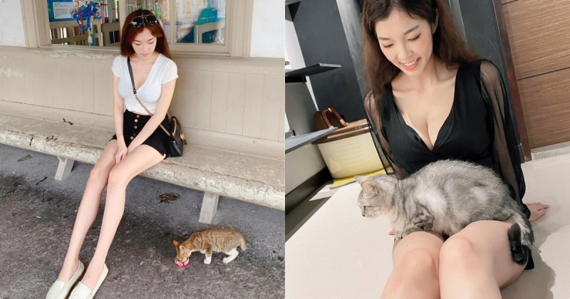 【WPT扑克】正妹「羅莉Rolly」與貓互動畫面太辣，「修長的大美腿」太逆天了！