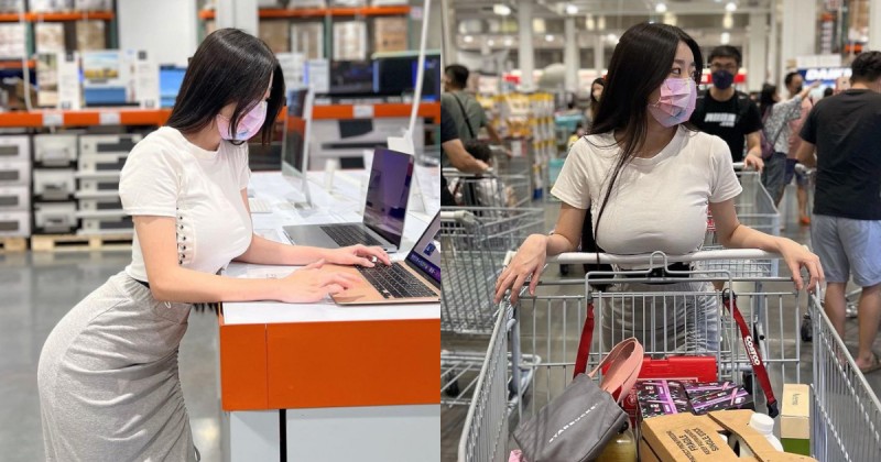 【WPT扑克】美式賣場驚見妹子「前凸後翹」試用電腦　火辣採購太犯規