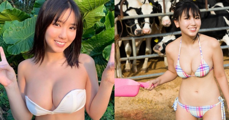 【WPT扑克】「童顏巨乳學生妹」跑鄉下玩耍穿比基尼餵牛，18歲「完熟歐派」自然又飽滿！