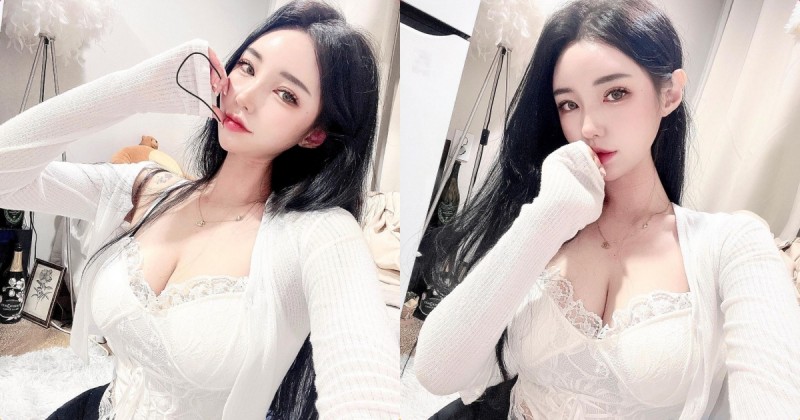 【WPT扑克】嫵媚正妹「蕾絲裝深溝外露」，「水嫩美乳」好挑逗呀！