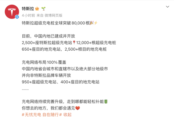 【WPT扑克】特斯拉超级充电桩全球突破80000根 速度创历史新高