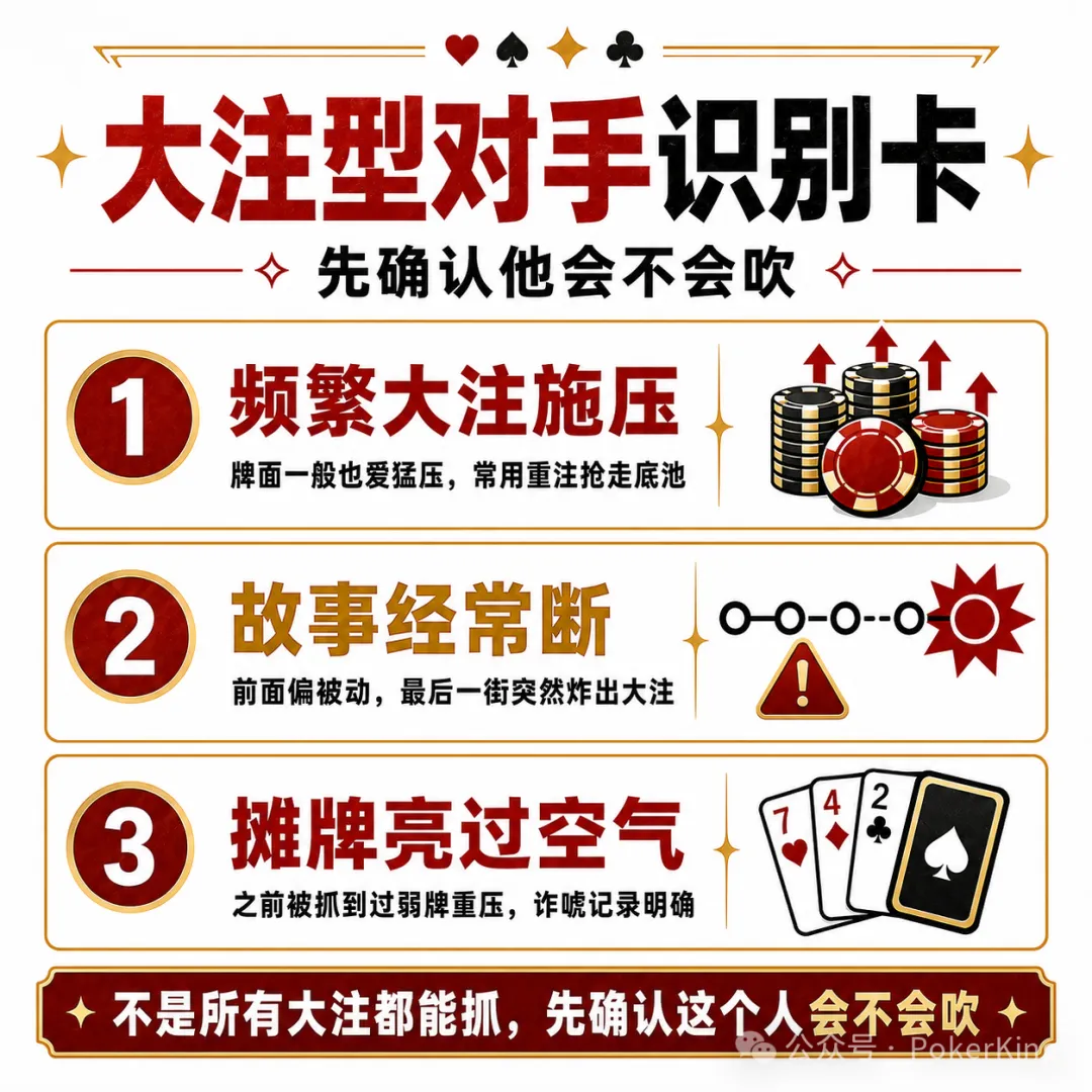 【WPT扑克】牌桌上总有人拿大注压你？三步教你抓诈，别再白白弃牌