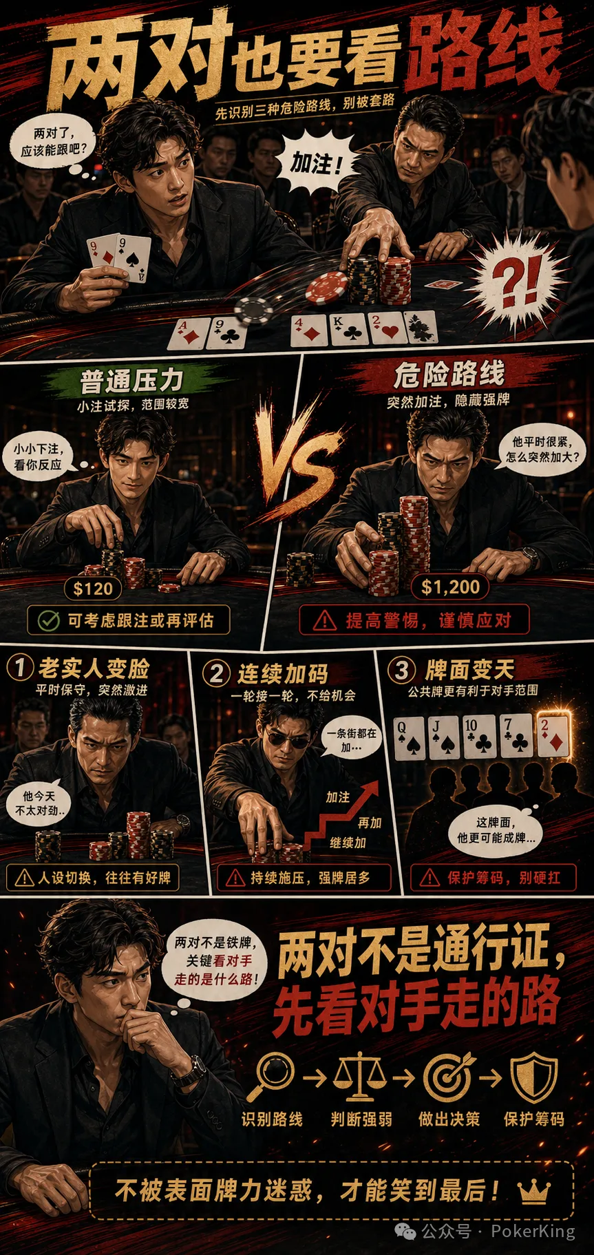 【WPT扑克】两对被加注,为什么越看越危险?三条路线帮你重新估价